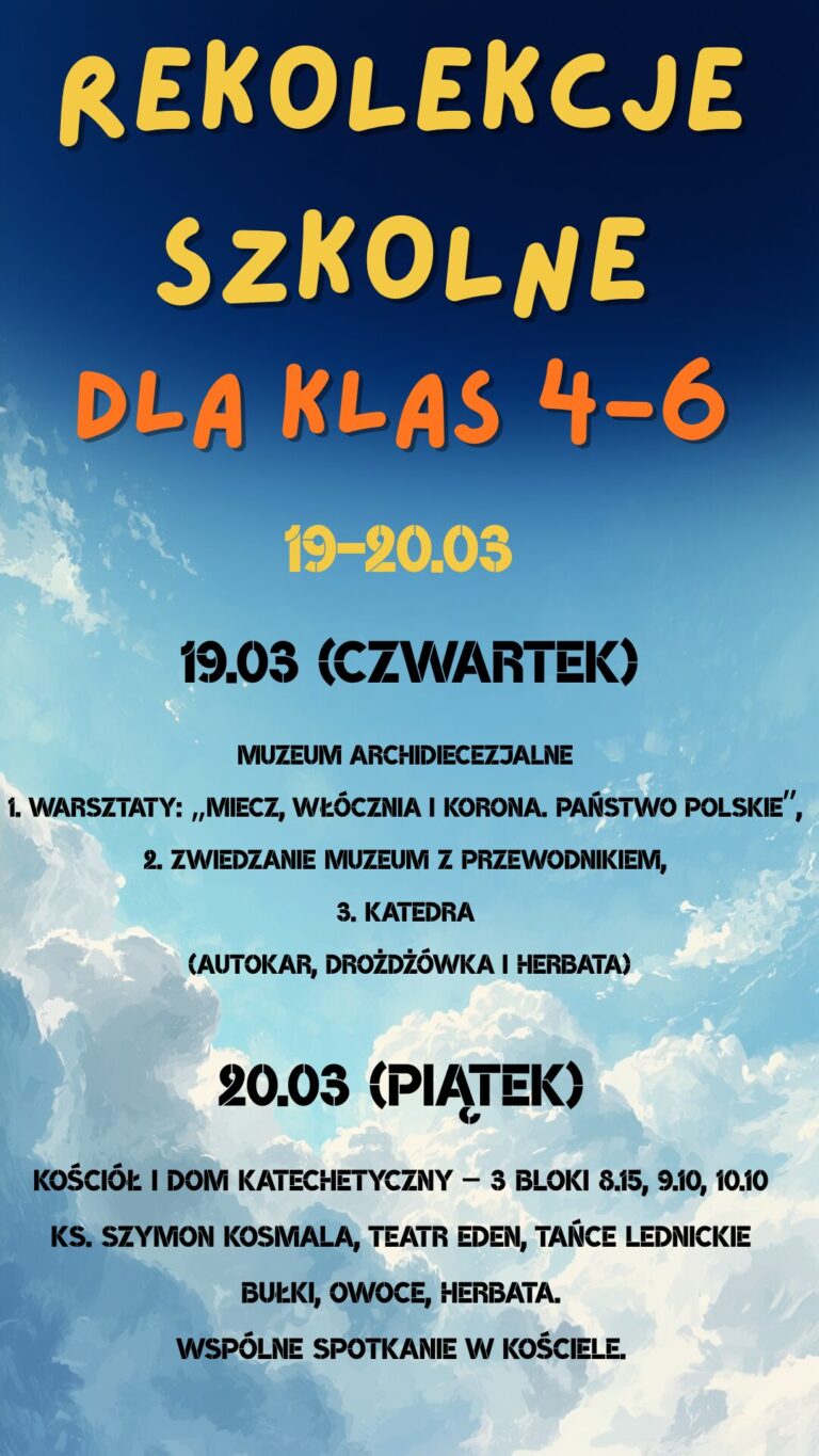 terminy rekolekcji klas 4-6