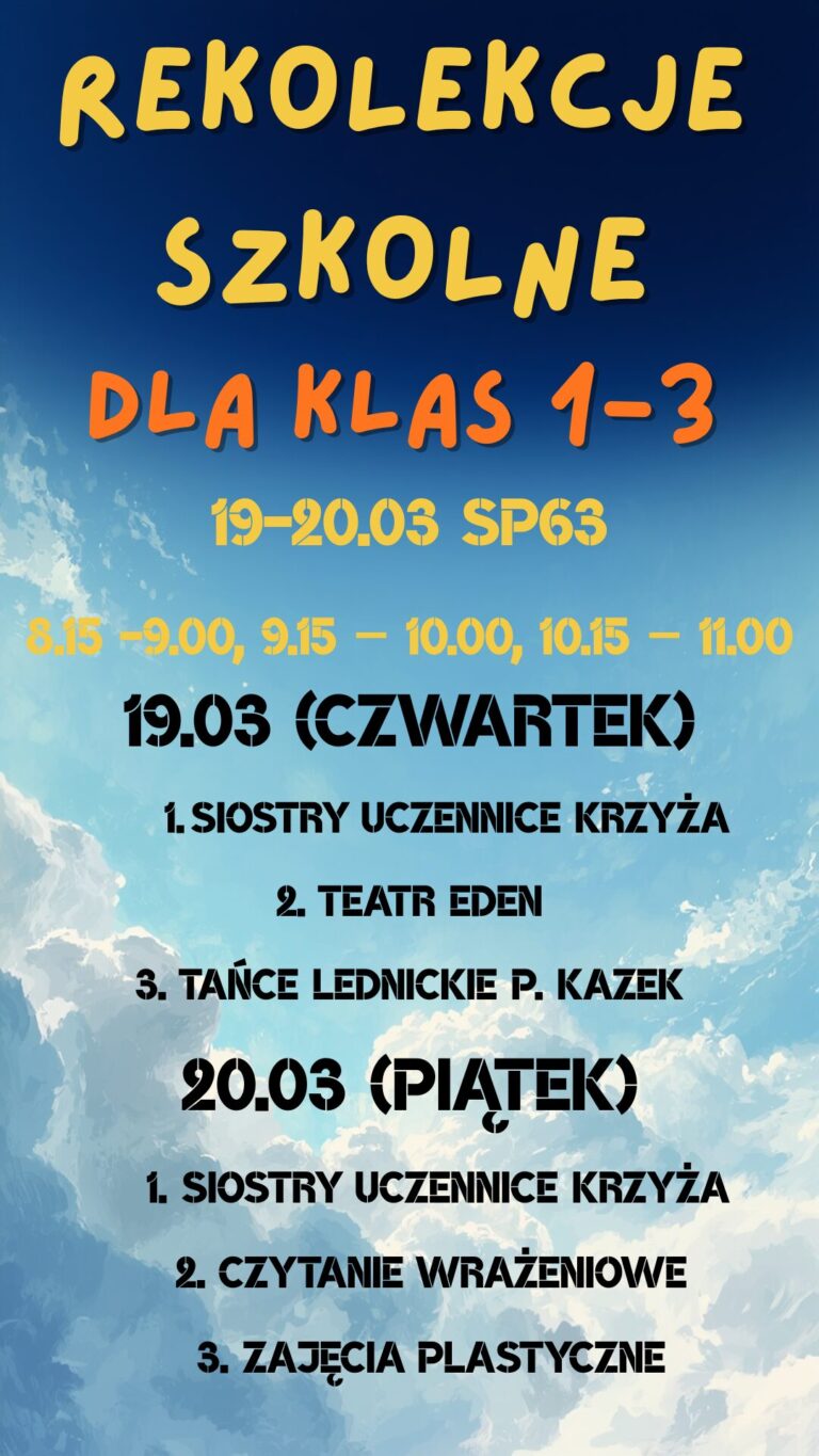 terminy rekolekcji szkolnych