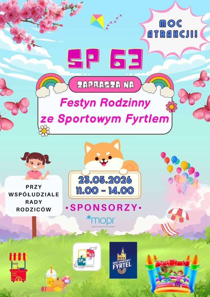 Plakat informuje o festynie rodzinnym.